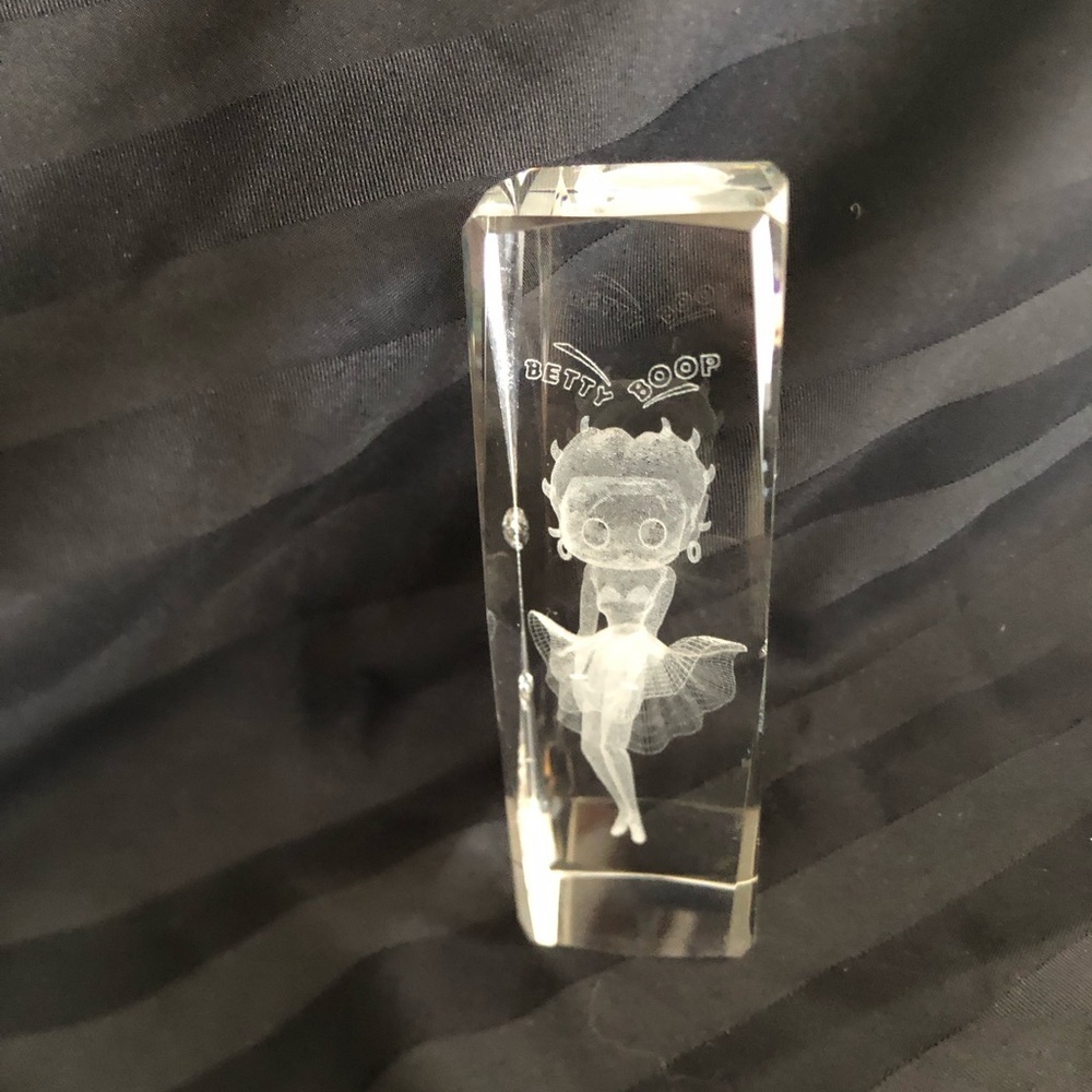 Betty Boop Crystal Etched Paperweight
